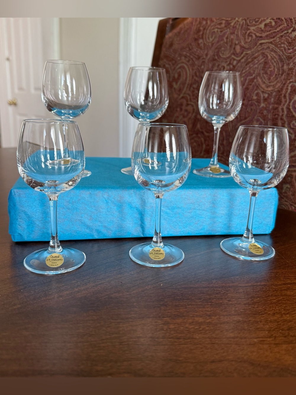 Set of 6 J.G. Durand Cristal d'Arques Mendocino Collection Cordial Glasses 2.5oz